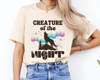 Retro Howling Wolf T-Shirt, Animal Lover Gift