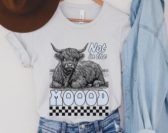 Funny Highland Cow T-Shirt, Not in the Mood, Unisex