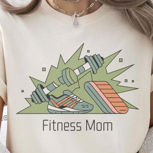 T-shirt fitnessmoeder: T-shirt voor gymtraining, actief moederscadeau