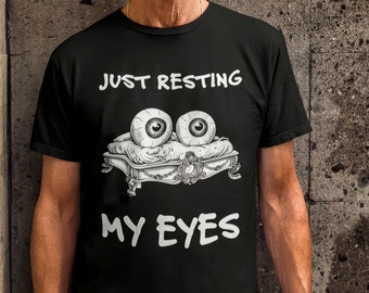 Funny Dad Nap T-Shirt, Just Resting My Eyes Graphic Tee