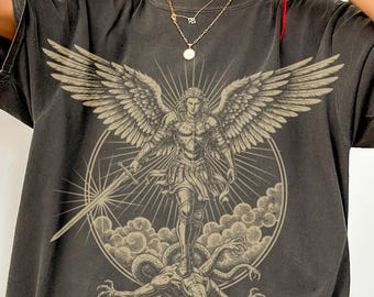 St Michael T-shirt: Kristen, religiös T-shirt, skjorta i bekväma färger