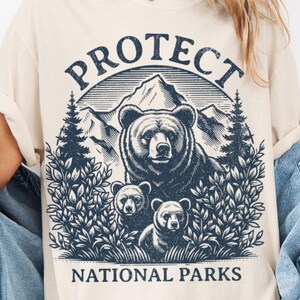 Vintage Bear National Parks T-Shirt: Comfort Colors Conservation Tee