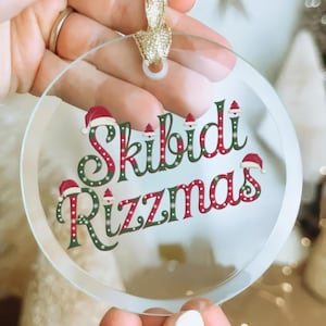 Skibidi Rizzmas Ornament - Funny Meme Christmas Decor - Trendy Holiday Gift for Gen Z and Alpha