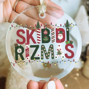 Skibidi Rizzmas Glass Ornament - Funny Meme Holiday Gift - Gen Z Christmas Tree Decor 2025