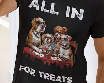 Lustige Hunde spielen Poker T-Shirt: Humorvolles Hunde Liebhaber T-Shirt
