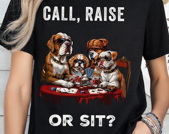 Lustige Hunde spielen Poker T-Shirt: Humorvolles Hunde Liebhaber T-Shirt