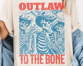 Camiseta Comfort Colors Western Skeleton Cowboy: Forajido hasta la médula