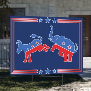 Democrat Party Yard Sign, US Election 2025 Lawn Sign, Kamala Harris Tim Walz Campaign Yard Sign, Political Yard Save Democracy Lawn Sign