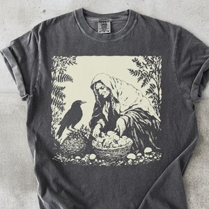 Witch and Raven Comfort Colors Shirt: Dark Cottagecore Tee