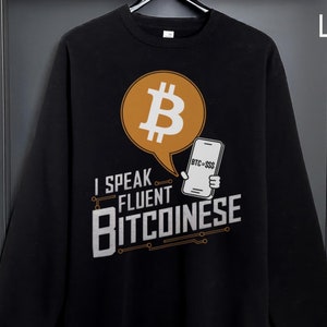 Sudadera con fluidez en Bitcoin, cuello redondo para entusiastas de las criptomonedas