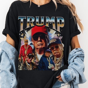 Maglietta divertente gangster Trump: maglietta grafica retrò anni '90