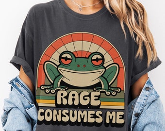 Retro Frog Meme T-Shirt, Rage Consumes Me, Comfort Colors Tee