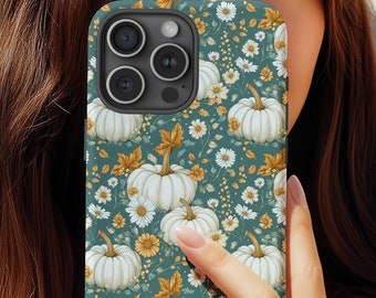 Floral Pumpkin Phone Case, Autumn Harvest, Fall Gift