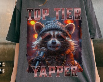 Funny Raccoon Yapper T-Shirt: Sarcastic Graphic Tee