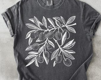 Camiseta Rama de Olivo: Camiseta con Colores Botánicos Cómodos