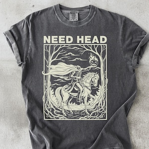 Camiseta divertida de Halloween con el Jinete sin Cabeza: Camiseta Vintage Comfort Colors