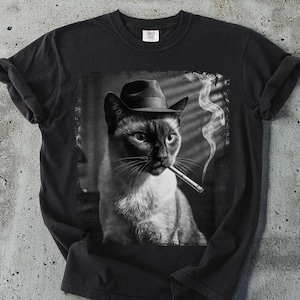 Siamese Cat T-Shirt: Funny Vintage Meme, Comfort Colors Tee