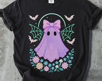 Pastel Goth Ghost T-Shirt, Kawaii Spooky Season Tee