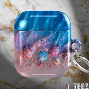Seashell Beach AirPods Case: Ocean Theme Wireless Charging Cover