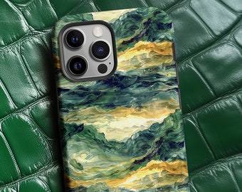 Abstract Mountain Sea iPhone Case: Artistic Wave Design