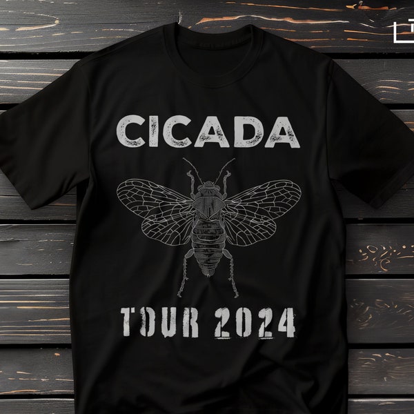 Cicada Tour 2024 T-Shirt, Funny Punk Rock Band Tee, Unique Cicada Concert Shirt, Entomology Enthusiast Gift, Brood XIX Insect Invasion Tee