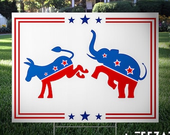 Kamala Harris Tim Walz 2024 Yard Sign, Double-Sided Political Lawn Decor