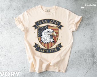 USA 250 T-Shirt: 4th of July Tee, Semiquincentennial US Comfort Colors