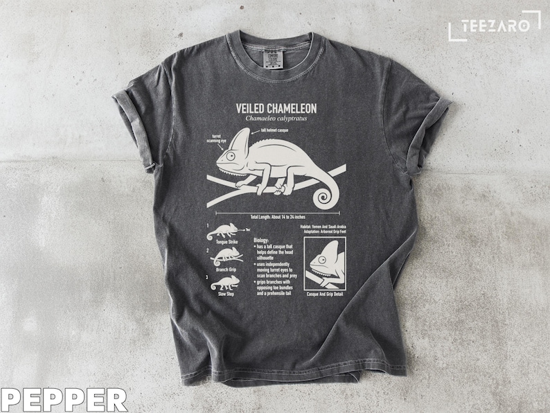 Photo inspiration: Fresh Look at Veiled Chameleon Biology Infographic T Shirt Reptile Science Lover Tee