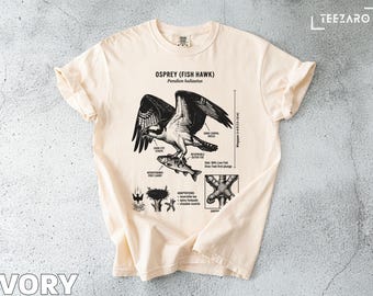 Osprey T-Shirt: Fish Hawk Bird of Prey, Detailed Graphic, Nature Design