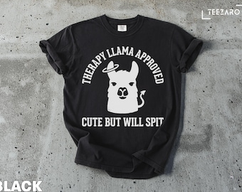 Funny Llama T-Shirt: Therapy Approved, Comfort Colors Tee