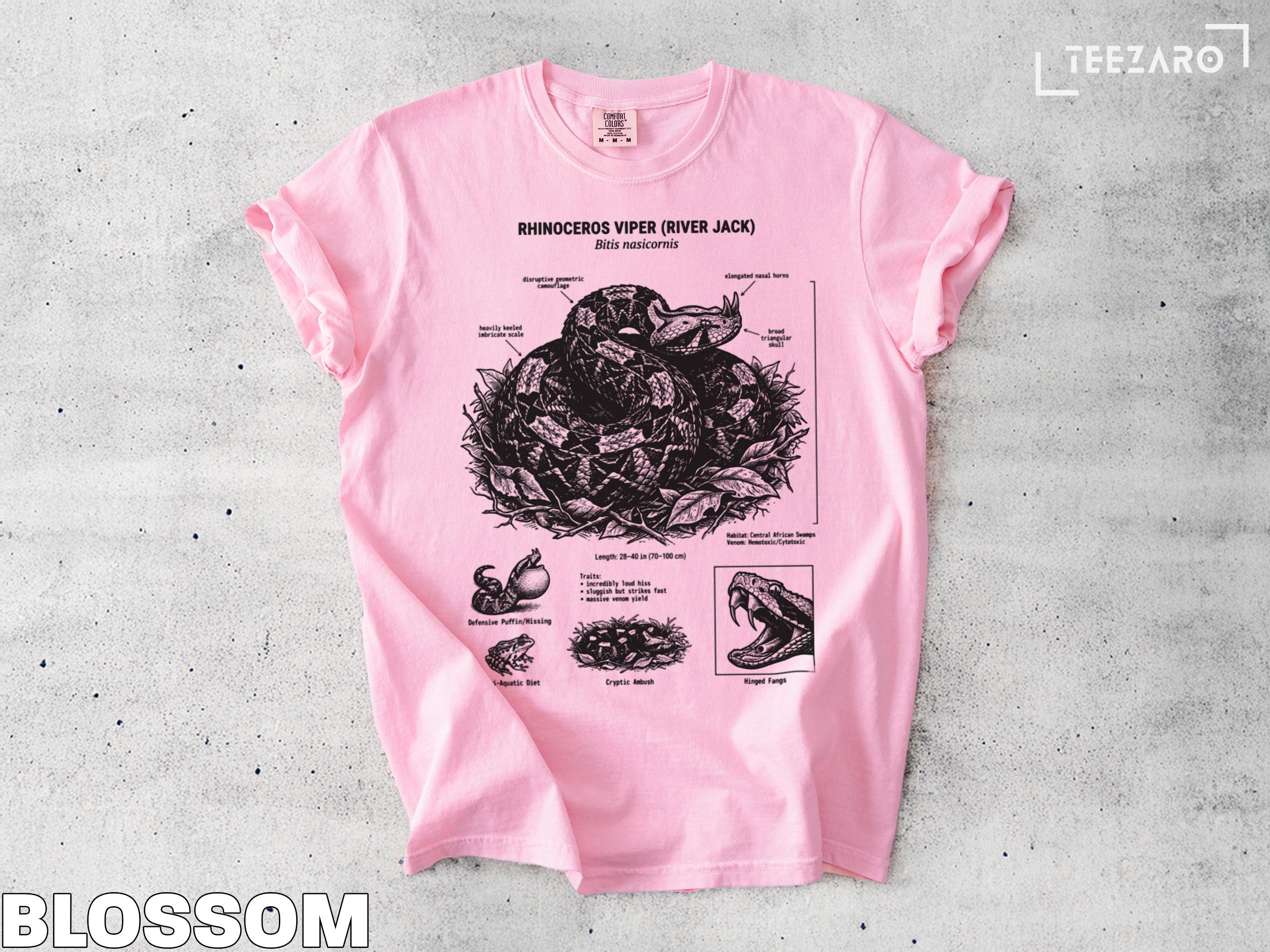 Rhinoceros Viper T-shirt: Detailed Snake Art, Central African