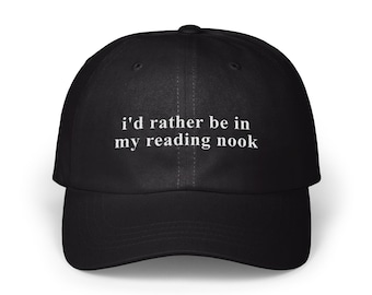 Reading Nook Bookish Hat, Embroidered Funny Dad Cap, Book Lover Gift, Library Nerd Apparel