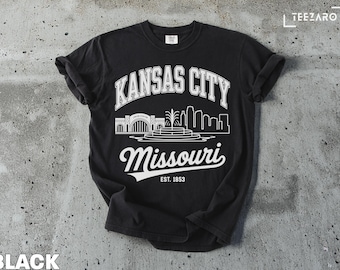 Kansas City T-Shirt: Retro Cityscape Tee - Union Station & Fountain