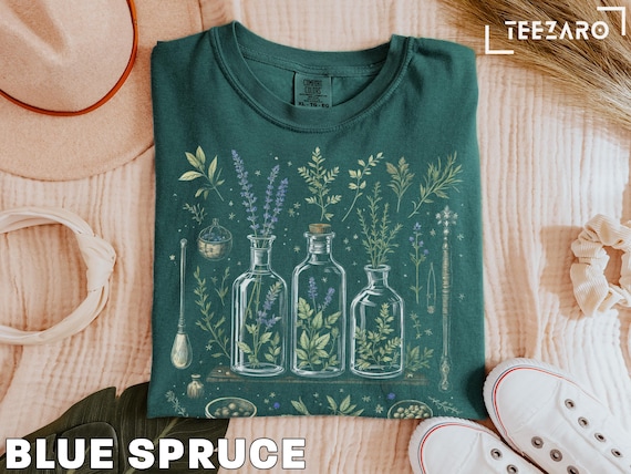 Botanical Apothecary T-Shirt: Cottagecore Herbalist Design