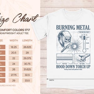 Burning Metal Hood Down Torch Up Graphic Tee, Welding Art Shirt, Retro Mechanic Print, Men's Welding Apparel, Welding Gift