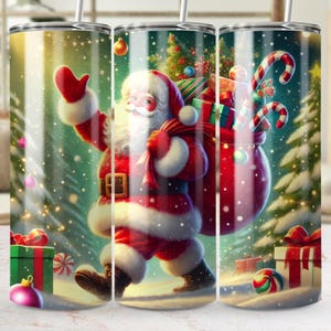Weihnachtsmann Weihnachten Tumbler Wrap: Urlaub Sublimation Design (PNG Digital Download)