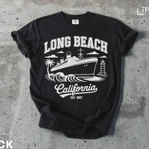 Long Beach California T-Shirt: Vintage Ocean Liner Graphic Tee