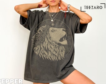 Christelijk T-shirt: leeuw van Juda, religieus T-shirt, comfortabel kleurenshirt
