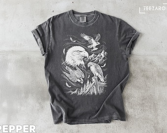 Grafik-T-Shirt: Greifvögel, Adler, Falken, Falken, Komfortfarben Shirt