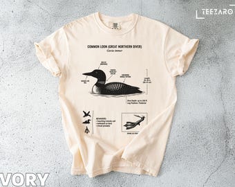 Common Loon T-Shirt: Bird Anatomy, Diving Loon, Lake Graphic