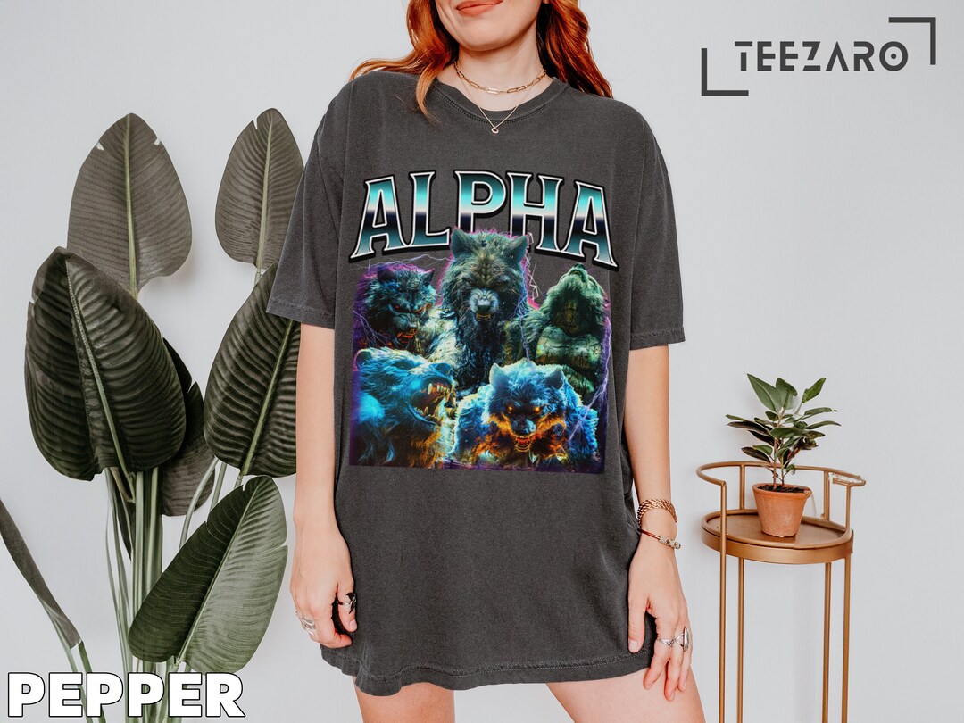 T-shirt loup-garou alpha, t-shirt graphique mâle alpha, t-shirt meme