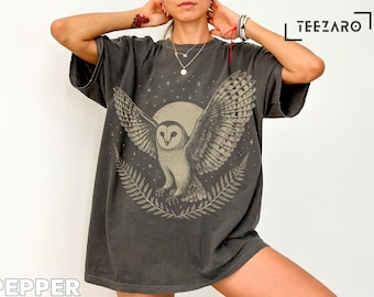 Schleiereule T-Shirt: Himmlische, Farn, geflügelte Vogel Grafik Tee