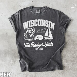 Wisconsin Badger T-Shirt: Sailboat, Cheese & &#39;The Badger State&#39;