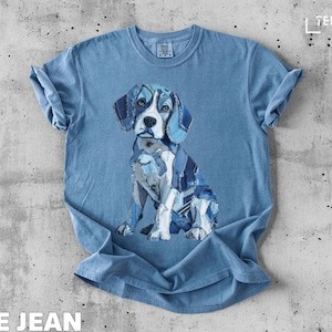 Camiseta jeans com patchwork Beagle - Dog Lover Apparel