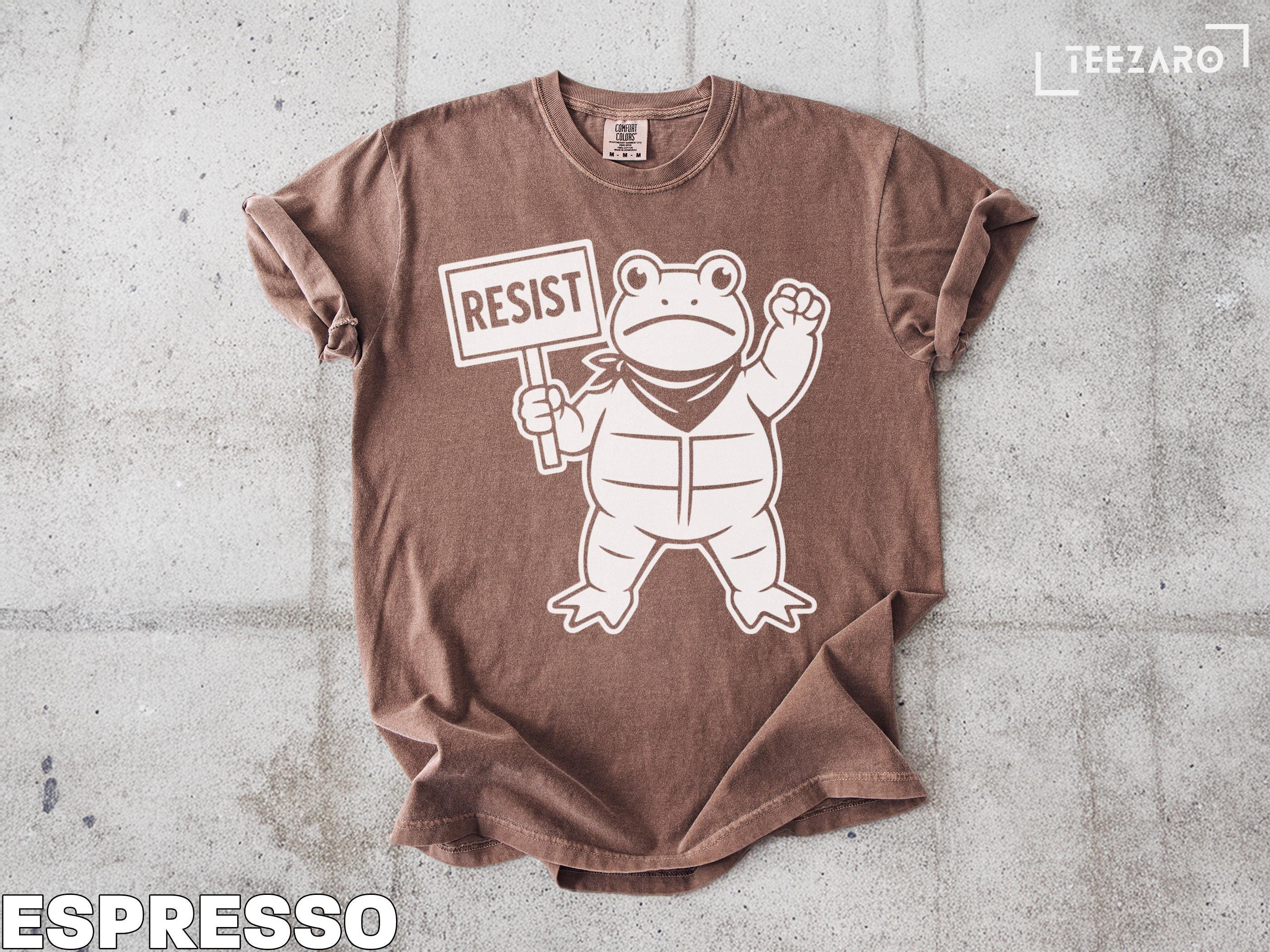 T-shirt Satire Grenouille Anti-autoritaire - Motif Graphique - Coton - Taille Et Couleur Au Choix