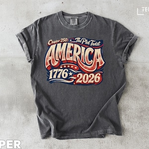 Amerika 1776-2026 Plot Twist T-shirt, patriotisk vintage-tröja, kapitel 250 självständighetsdagen-present