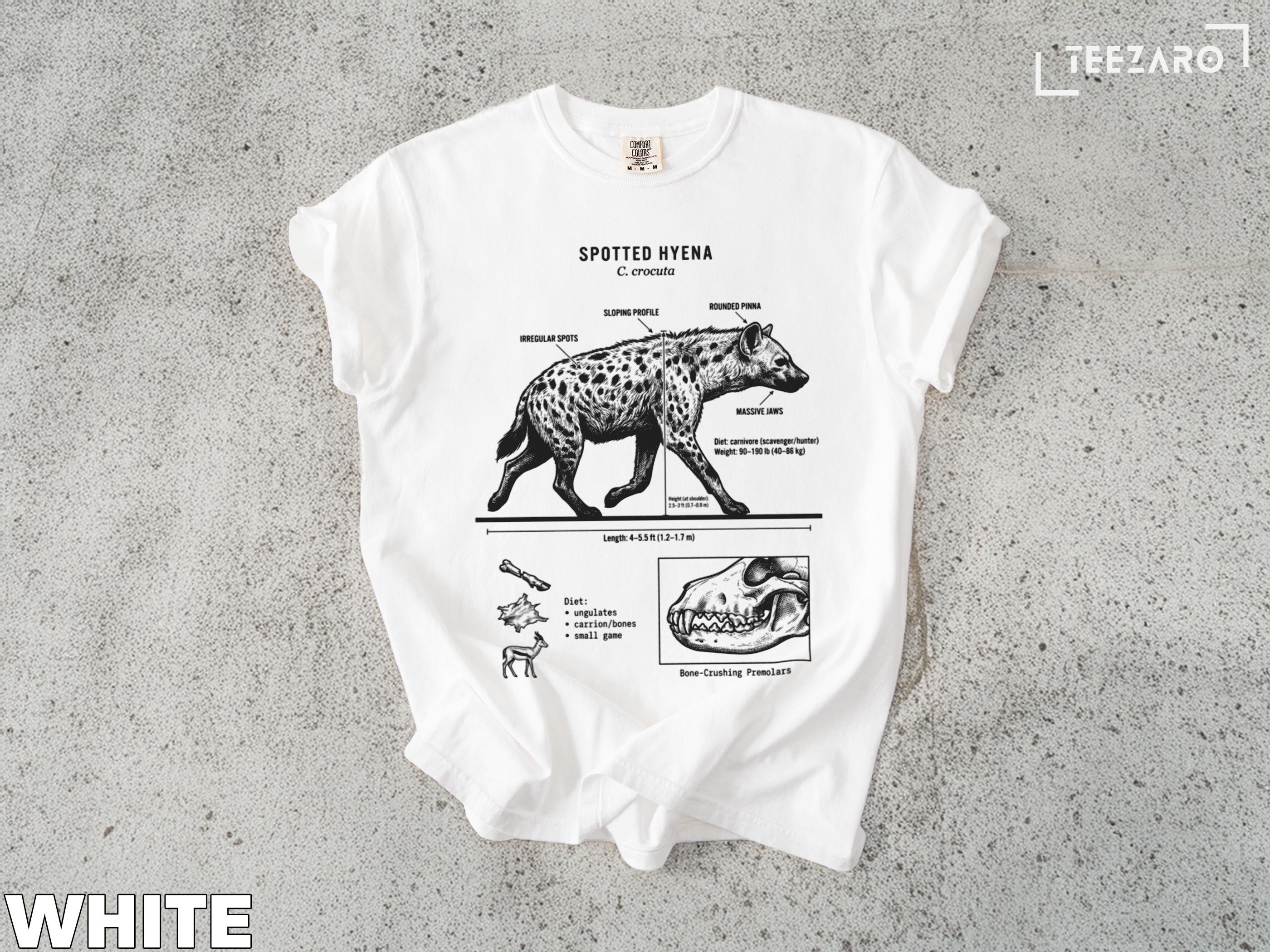 Spotted Hyena T-shirt: Carnivore, Massive Jaws, Irregular Spots