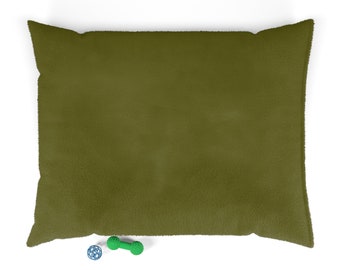 Solid Olive Green Pet Bed | Trendy Washable Dog Bed with Insert | Cat Pet Furniture | Stylish Pet Lounger | Unique Gift for Pet Owners