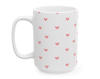 Taza rosa de corazones!!