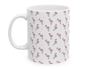 Taza con estampado de flamencos, divertida taza de cerámica para café
